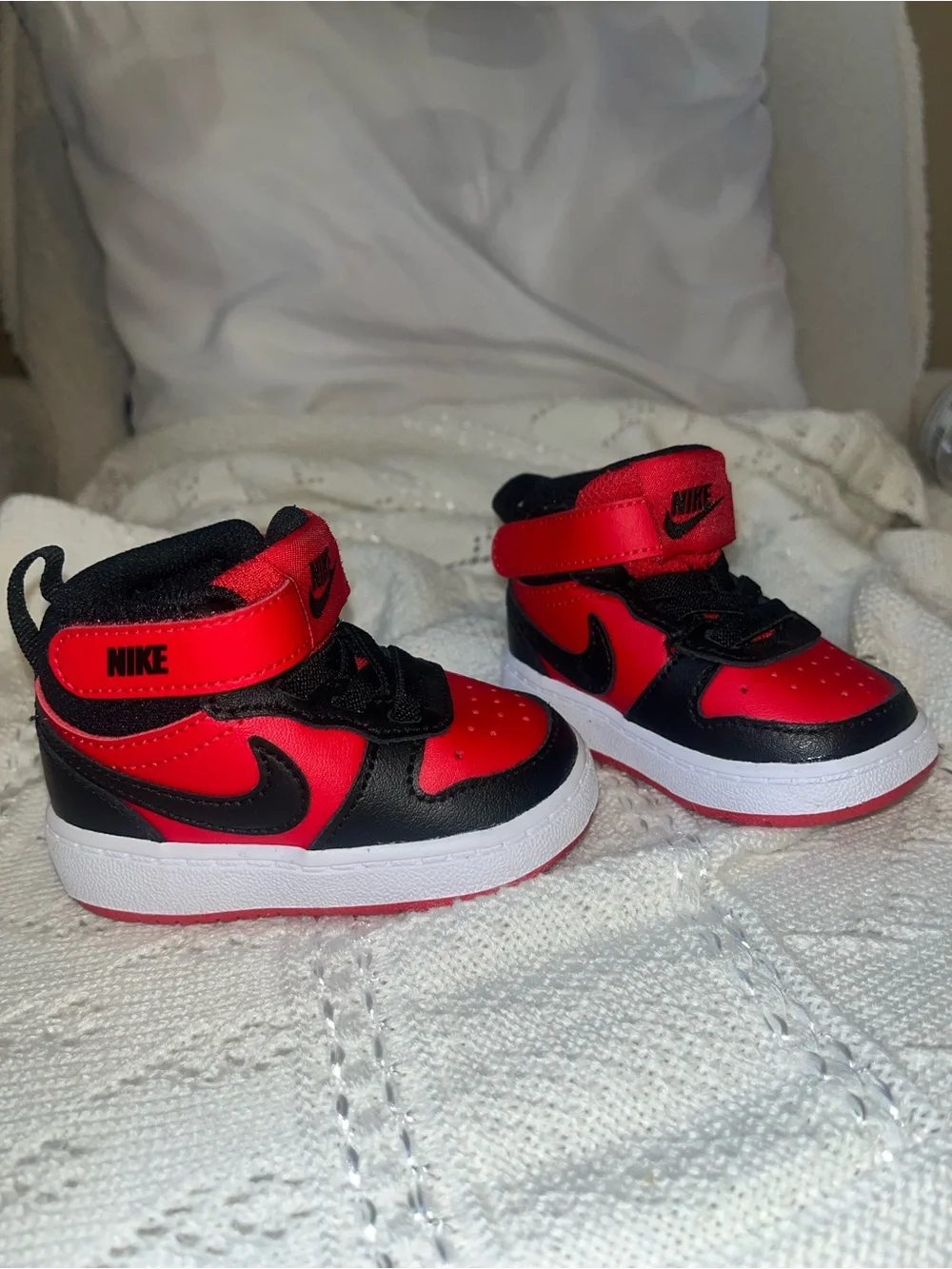 Nike Red and Black High-Top Sneakers size kids 3C